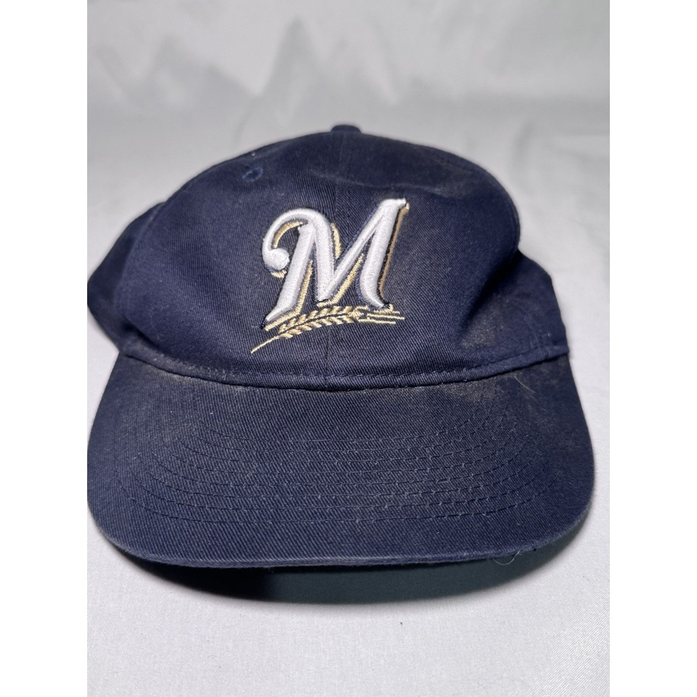 VINTAGE MILWAUKEE BREWERS YOUTH HAT. TEAM MLB BY OC SPORTS. M WHEAT LOGO